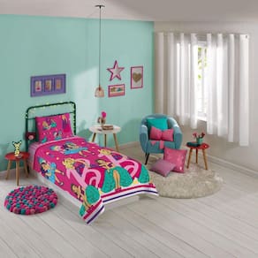 Jogo De Cama Infantil Microfibra Barbie Lepper 3 Peças