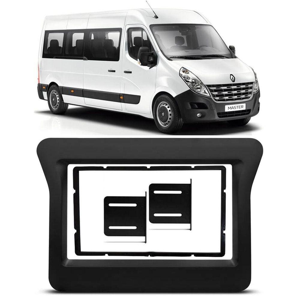 Moldura De Painel 2 Din Renault Master 2010 À 2019 Preto
