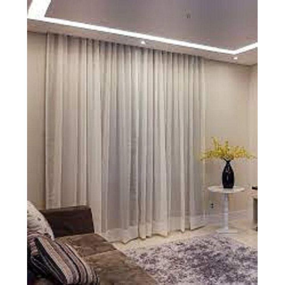 Cortina Trilho Suiço Forro Com Voil 6.00 X 2.90