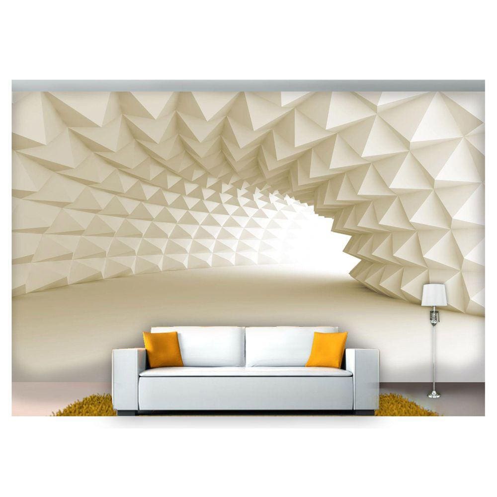 Papel De Parede Túnel Profundo Geométrico 3D At06