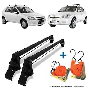 Rack Teto Bagageiro + 2 Cintas Prisma Antigo Ano 06/12