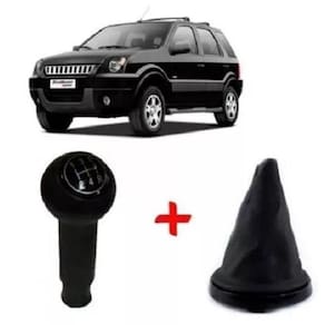 Manopla Câmbio Lente Coifa Aro Preto Ecosport 2003 A 2007