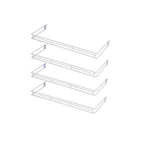 Kit - 4 Aparador Aramado Em U 30X73Cm Branco - Sa Gondolas