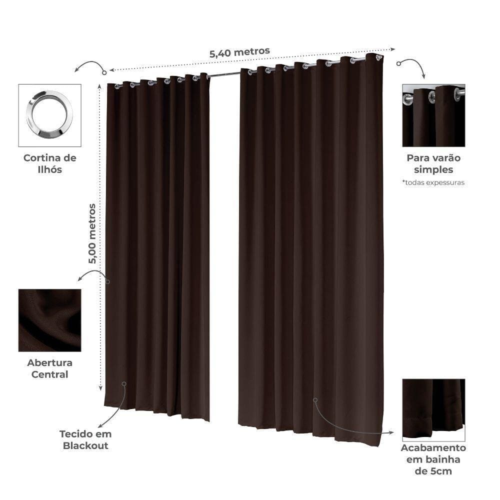 Cortina Pé Direito Duplo 5,40X5,00M Marrom