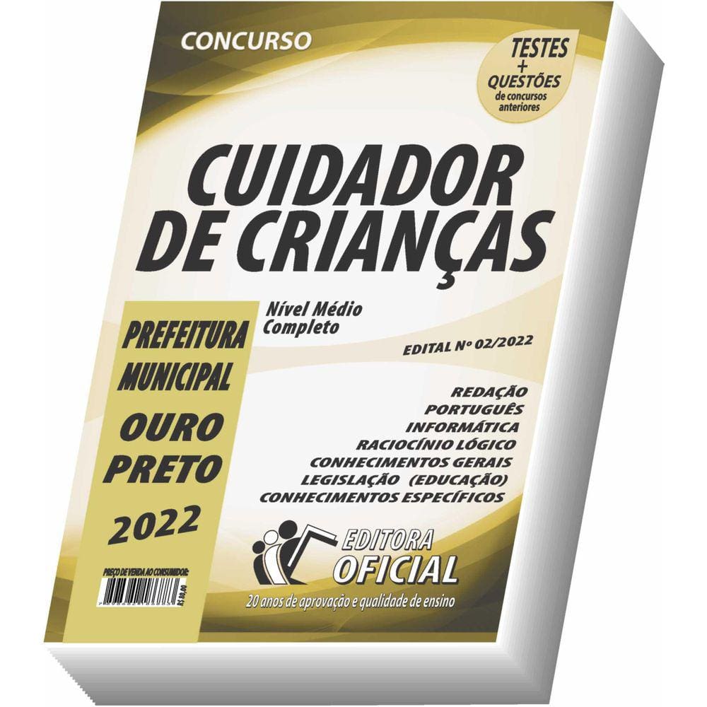 Apostila Prefeitura De Ouro Preto Mg - Cuidador De Crianças