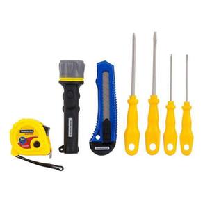 Kit Ferramenta Tramontina 7 Peças - Estilete, Fita, Lanterna