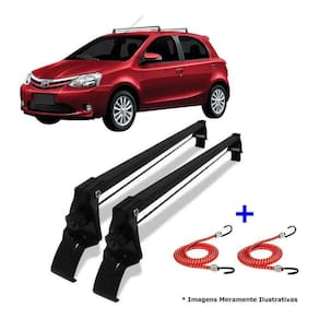 Rack De Teto Bagageiro + 2 Elasticos Etios Hatch Ano 12/21