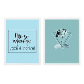 Kit 2 Quadros Você É Incrível 33X24Cm - Com Vidro