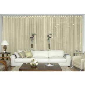 Cortina Voil Priori Sala 6,00X2,60 Ilhós Cromado - Palha