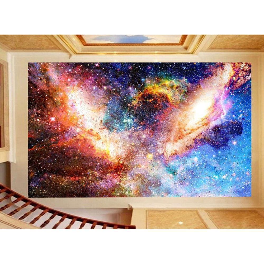 Papel De Teto Céu Espaço Estrelas Galáxias 3,5M Rof71