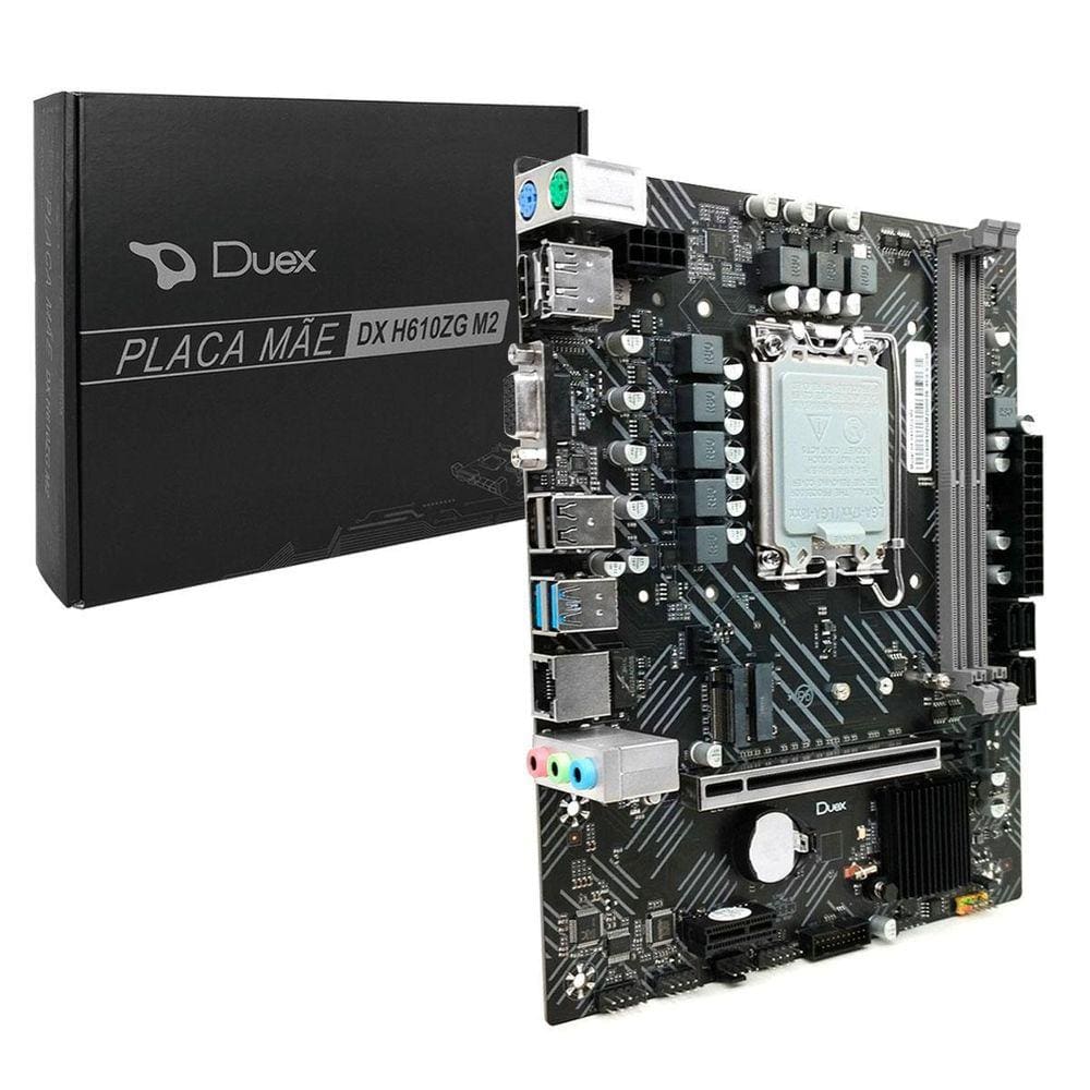 Placa Mãe Duex Dx H610Zg M2, Intel 13/12 Geração, Ddr4,