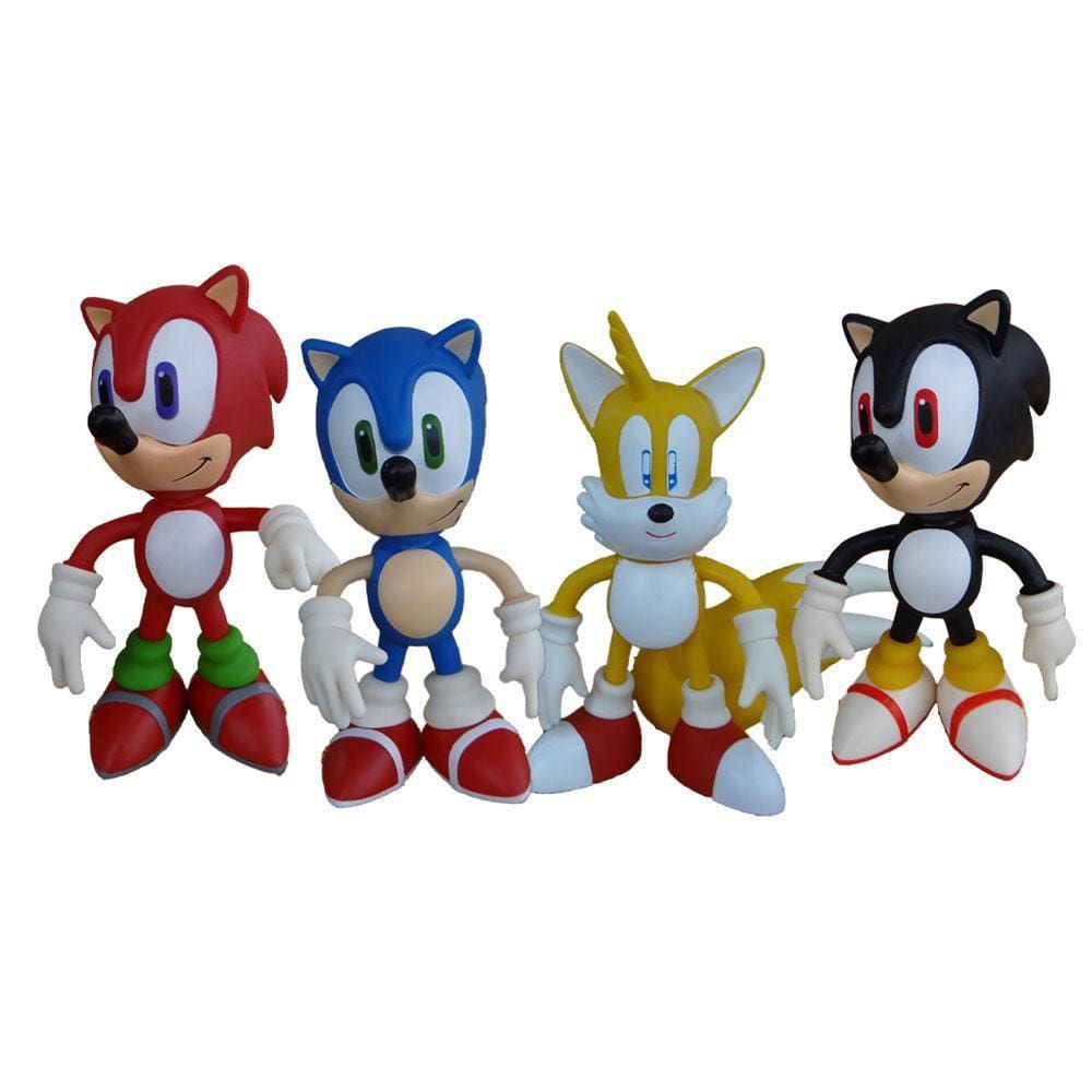 Boneco Sonic Vermelho Collection Com Caneca Personalizada - Super