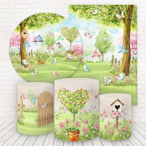 Kit 2 Painéis E Capas 3D Sublimado Jardim Fkpc-038