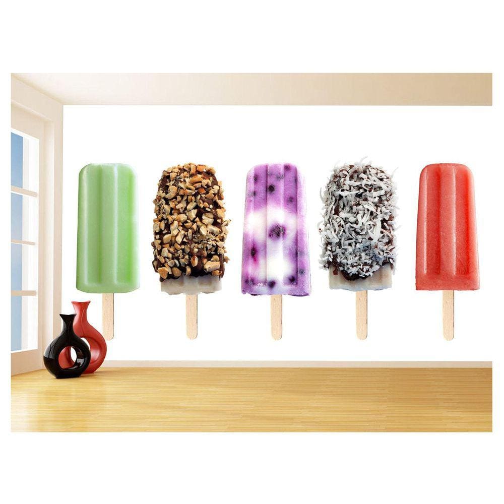 Papel De Parede 3D Alimentos Sorvetes Palito 3,5M Al404