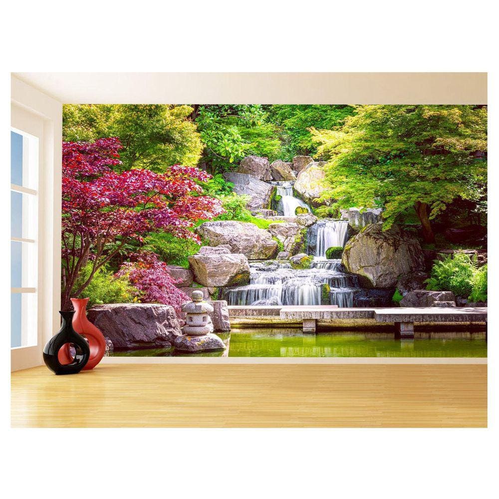 Papel De Parede 3D Paisagem Cachoeira Florestas 3,5M Nch254