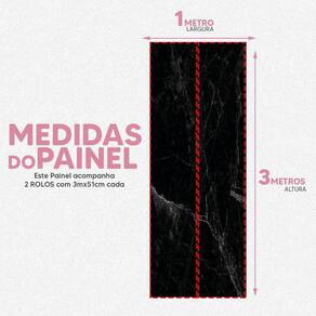 Papel De Parede Painel 3D Mármore Preto Vinilico 1M