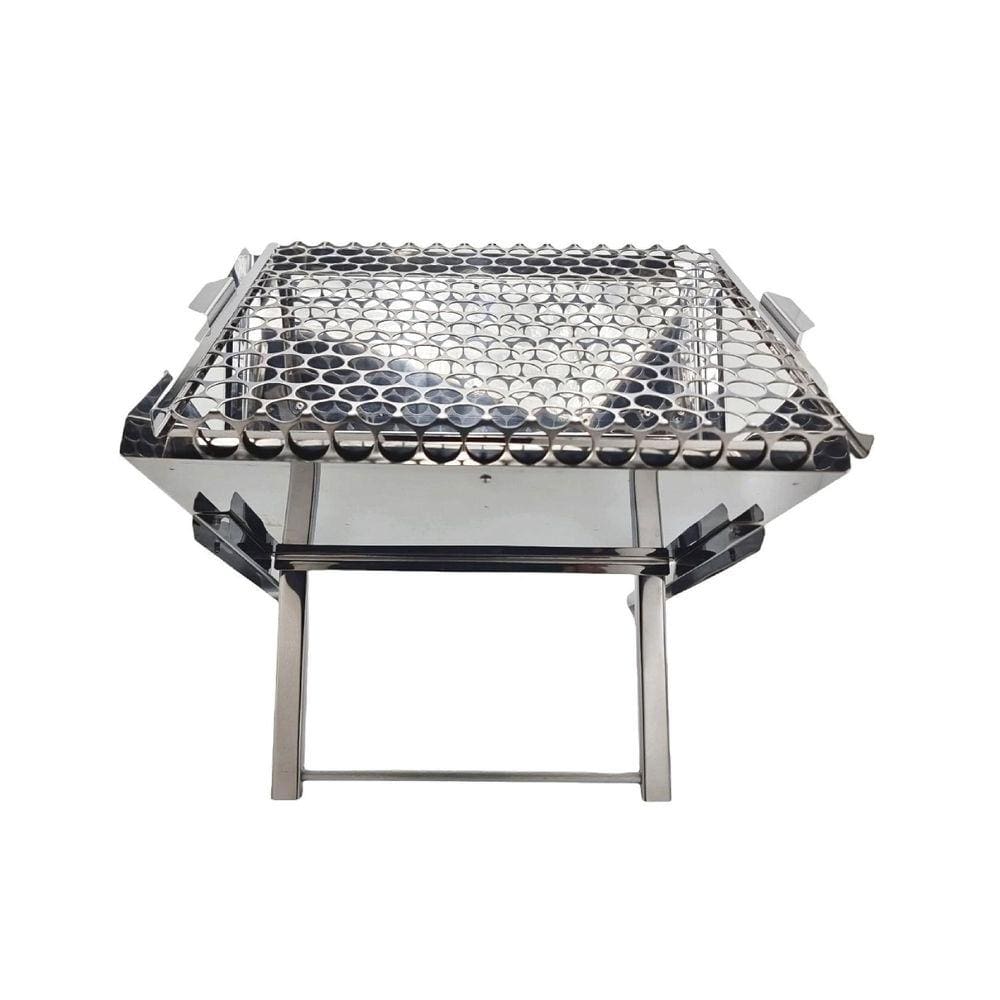 Churrasqueira De Inox Dobrável Portátil A Carvão - Maleta