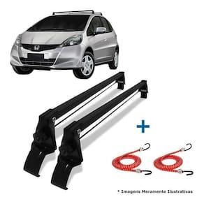 Rack Teto Bagageiro + 2 Elasticos Honda Fit Ano 03/14