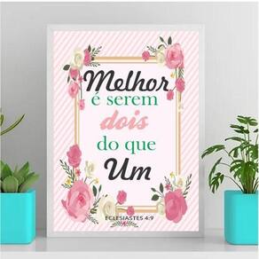 Quadro Melhor É Serem Dois Que Um 45X34Cm Vidro Branca
