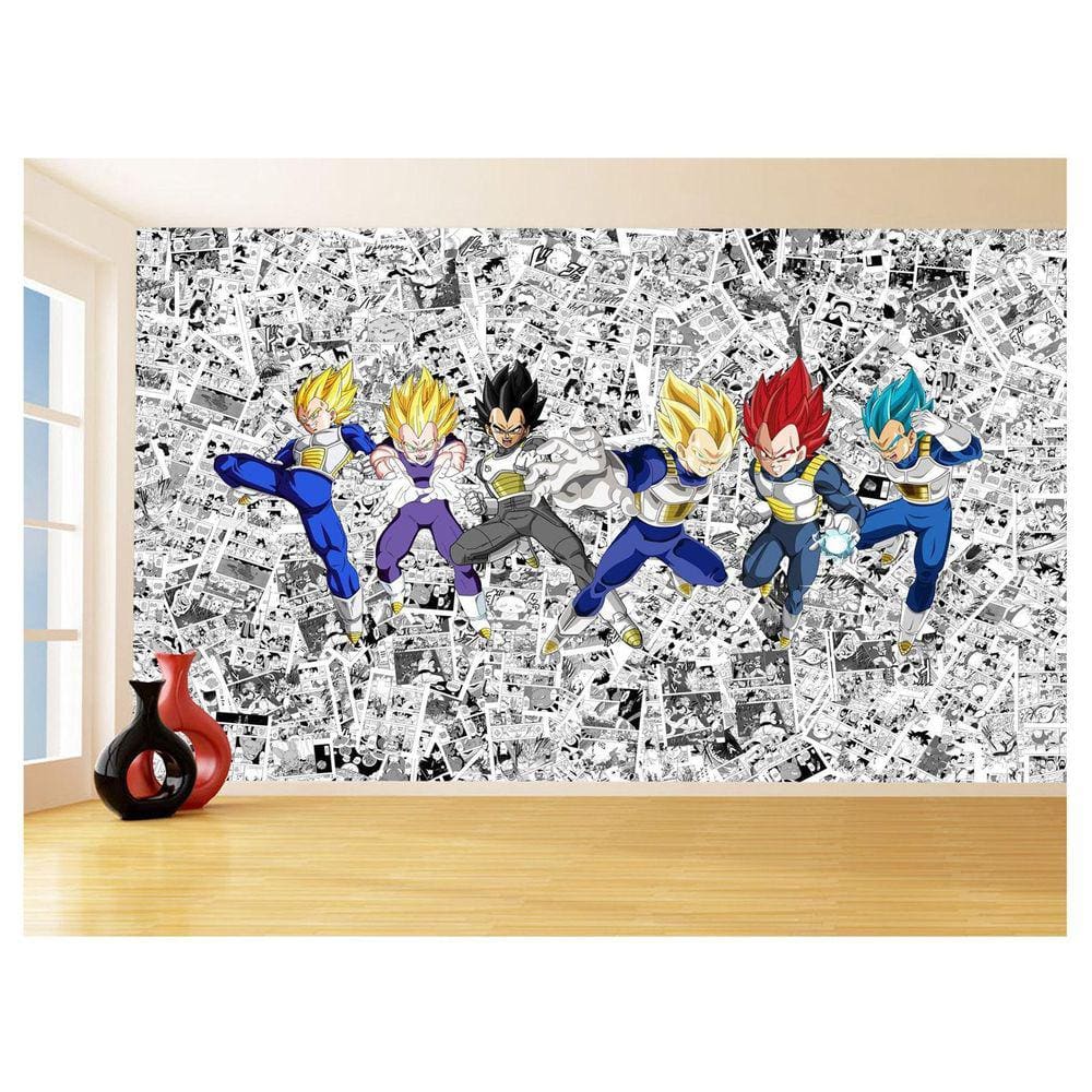 Papel De Parede Dragon Ball Goku Vegeta Anime 3,5M Dbz139
