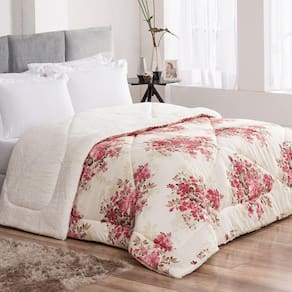 Coberdrom King Winter 100% Algodão 01 Pç - Floral Vermelho