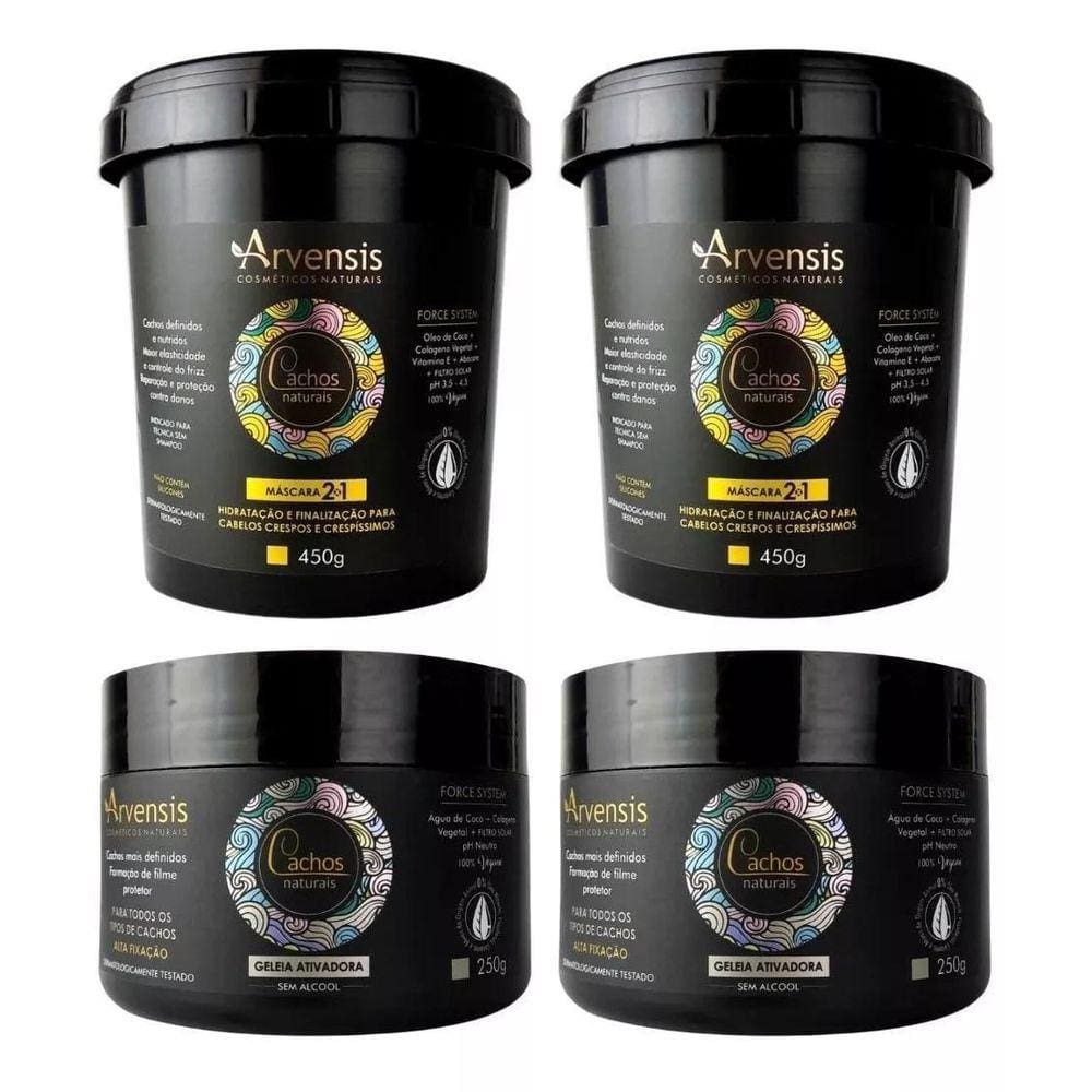 Kit Arvensis 2 Máscaras 2X1 450G 2 Geleias Alta Fixação 250G