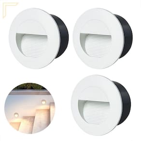 3 Balizador Embutido Branco Redondo Muro Led 3000K Lup90
