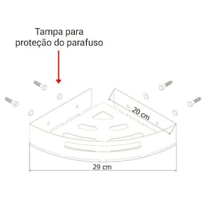 Kit 2 Suportes Porta Shampoo P/Banheiro De Canto Inox Preto