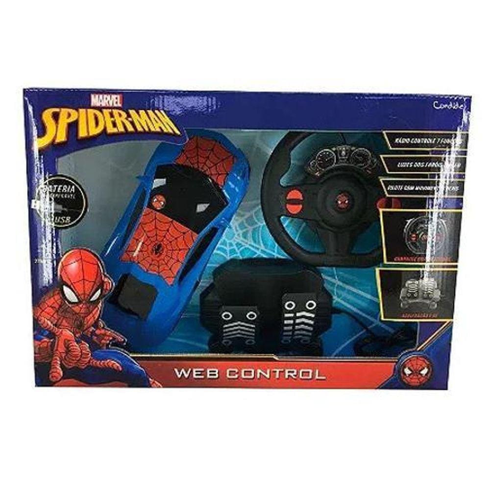 Carrinho Controle Remoto Homem Aranha Web Charge 7 Funções