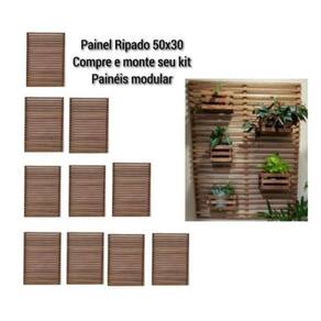 Jardim Vertical Madeira 0,50 X 0,30 3 Unid + 5 Cachepots