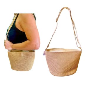 Bolsa Feminina De Praia Transversal Sintética Bege Escuro