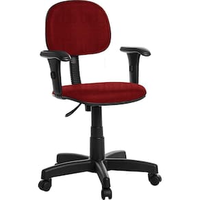 Cadeira Para Escritório Secretaria Com Braço Rcp Vermelho