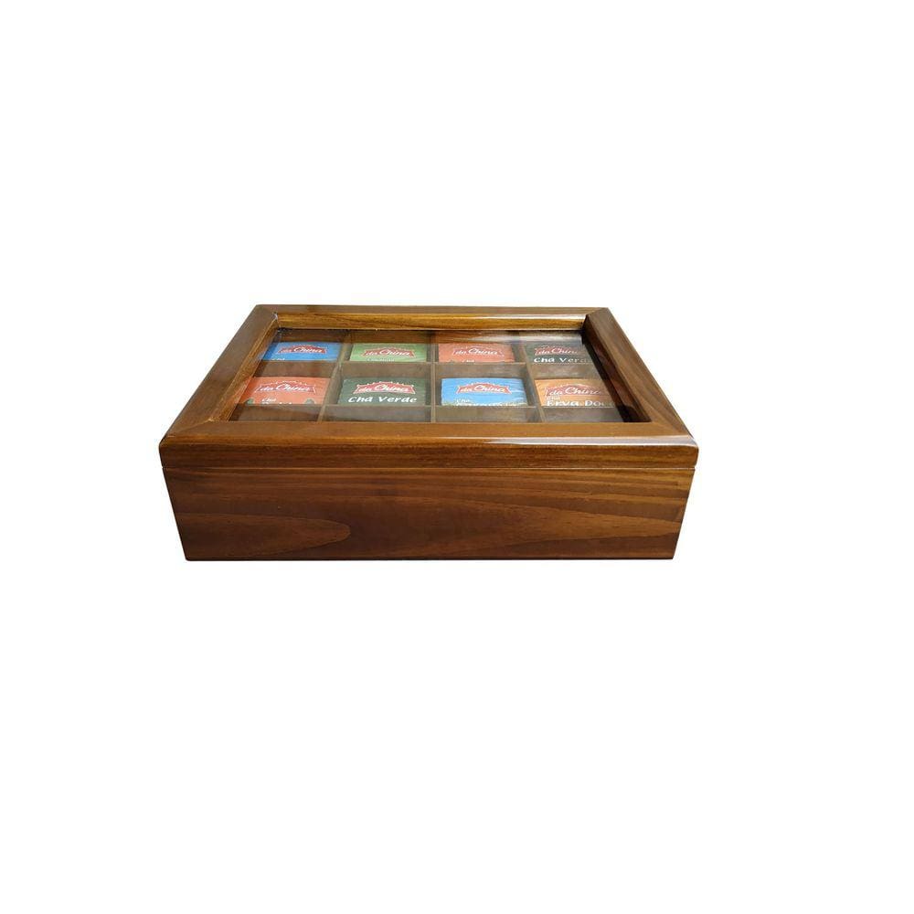 Caixa para 12 Chá MADEIRA - Padrão Imbuia
