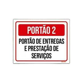 Kit 5 Placas Portão 2 Portão Entregas Prestação Serviços