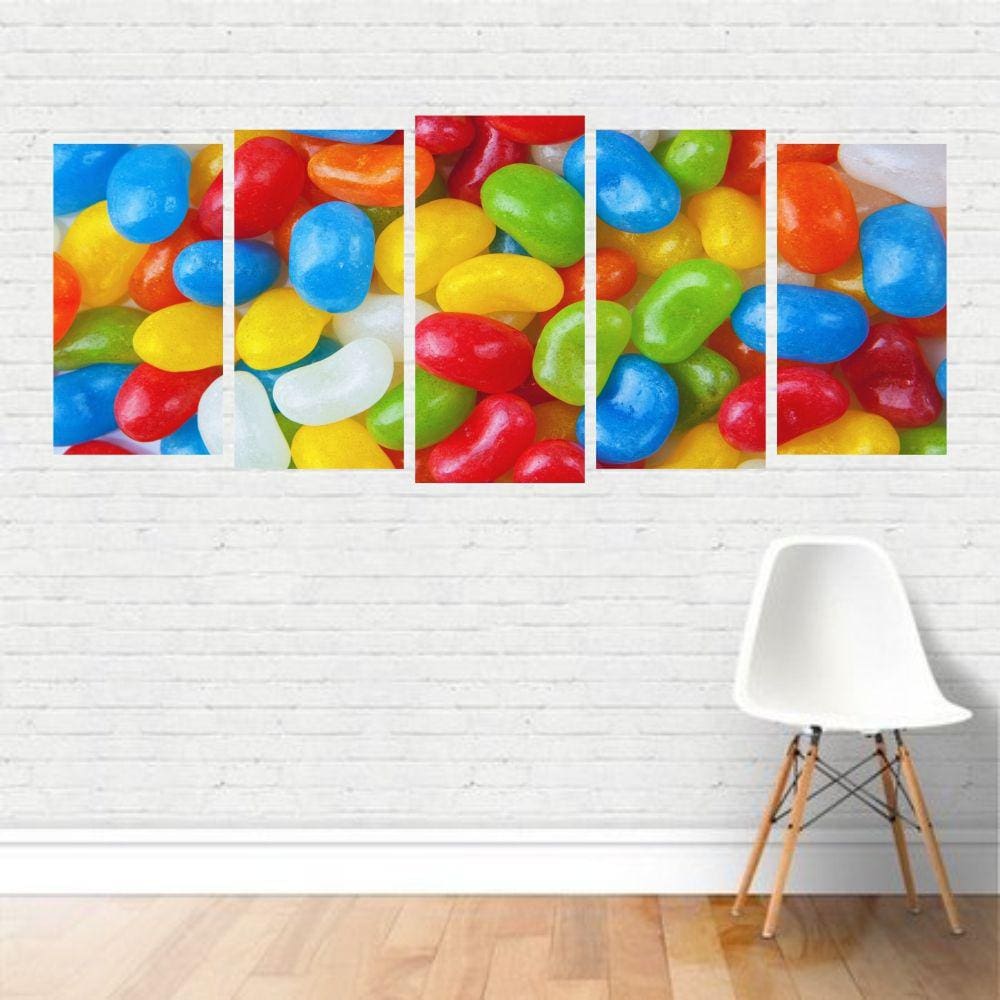 Quadro Alimentos Comidas Jujubas Doces Balas Colorido Canvas