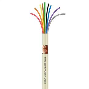 Cabo Manga 10X22 Awg - Com Blindagem Bege - 40 Metros