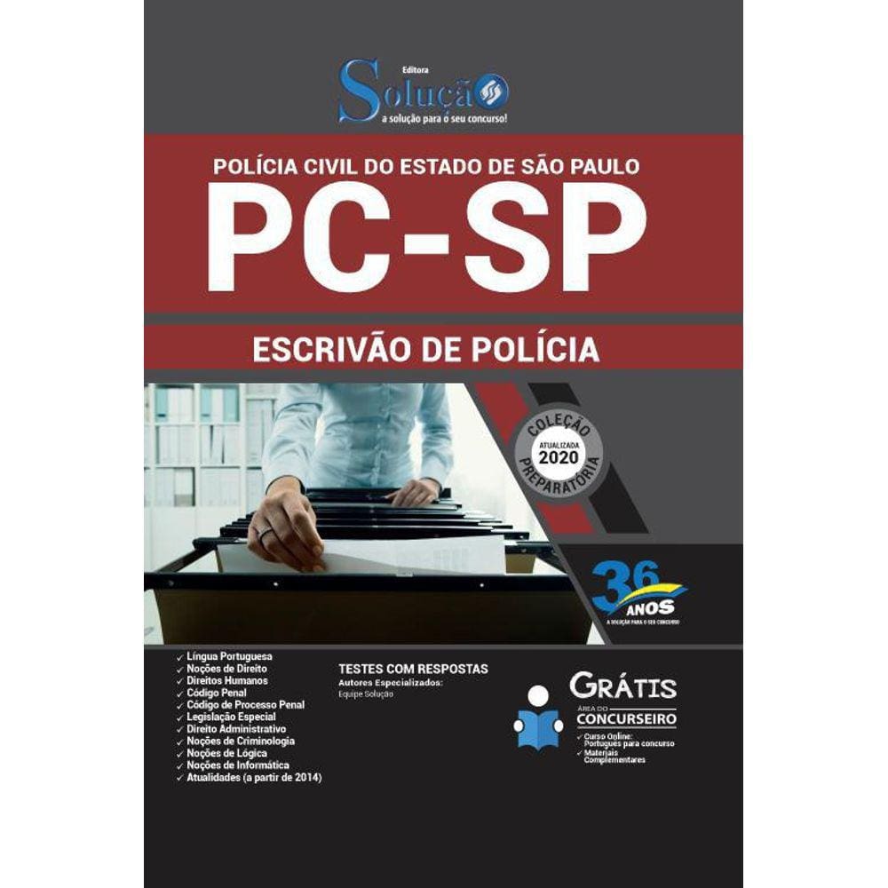 Apostila Concurso Pc Sp - Escrivão De Polícia