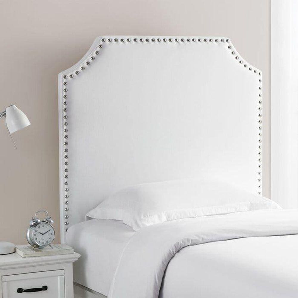 Cabeceira Tacha Clean Pop Milão- Branco- Corino -Solteiro