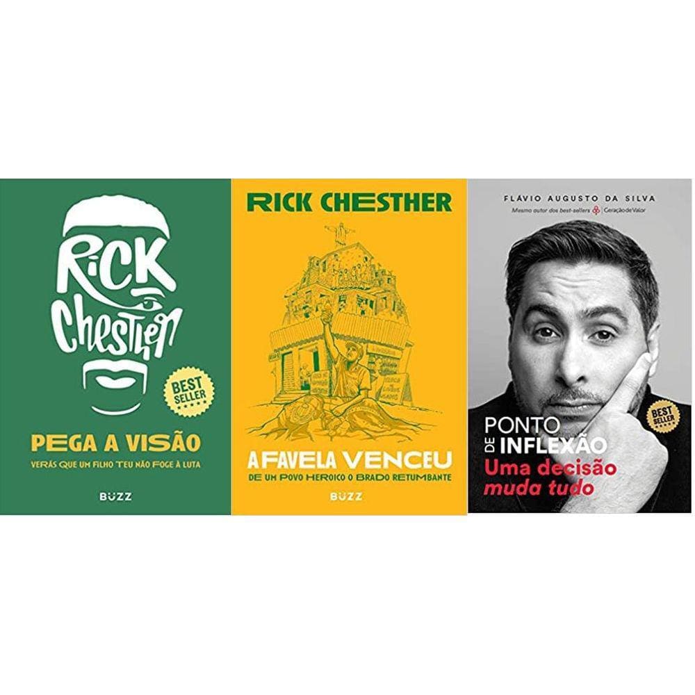 Kit 3 Livros Rick Chester Pega A Visão + A Favela Venceu