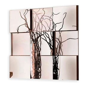 Espelho Decorativo Liverpool Mdf Relevo 3D Vidro 9 Peças