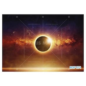 Papel De Teto Céu Espaço Eclipse Sol Lua Luz 3,5M Rof74