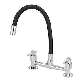 Torneira Misturador Gourmet Preto Flexível Cozinha Pia Mesa