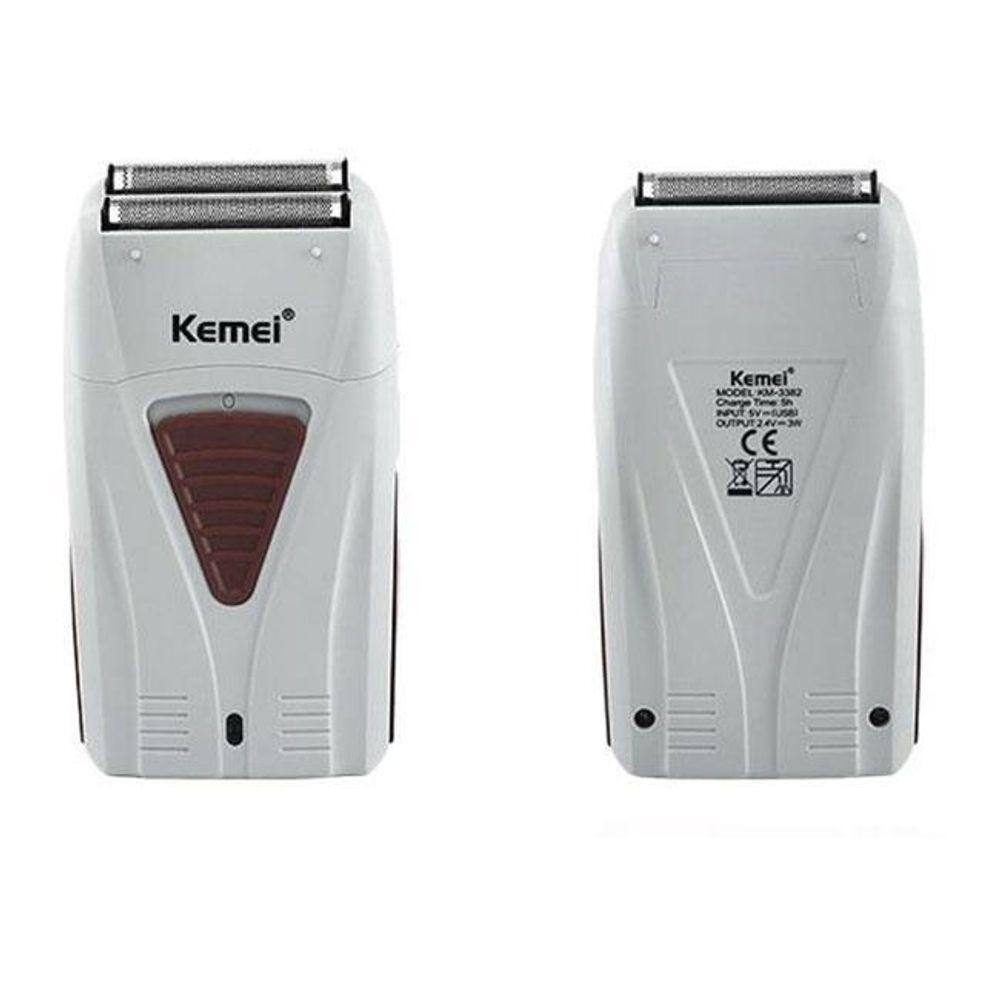 Kemei Shaver White Km 3382 Barbeador Portátil