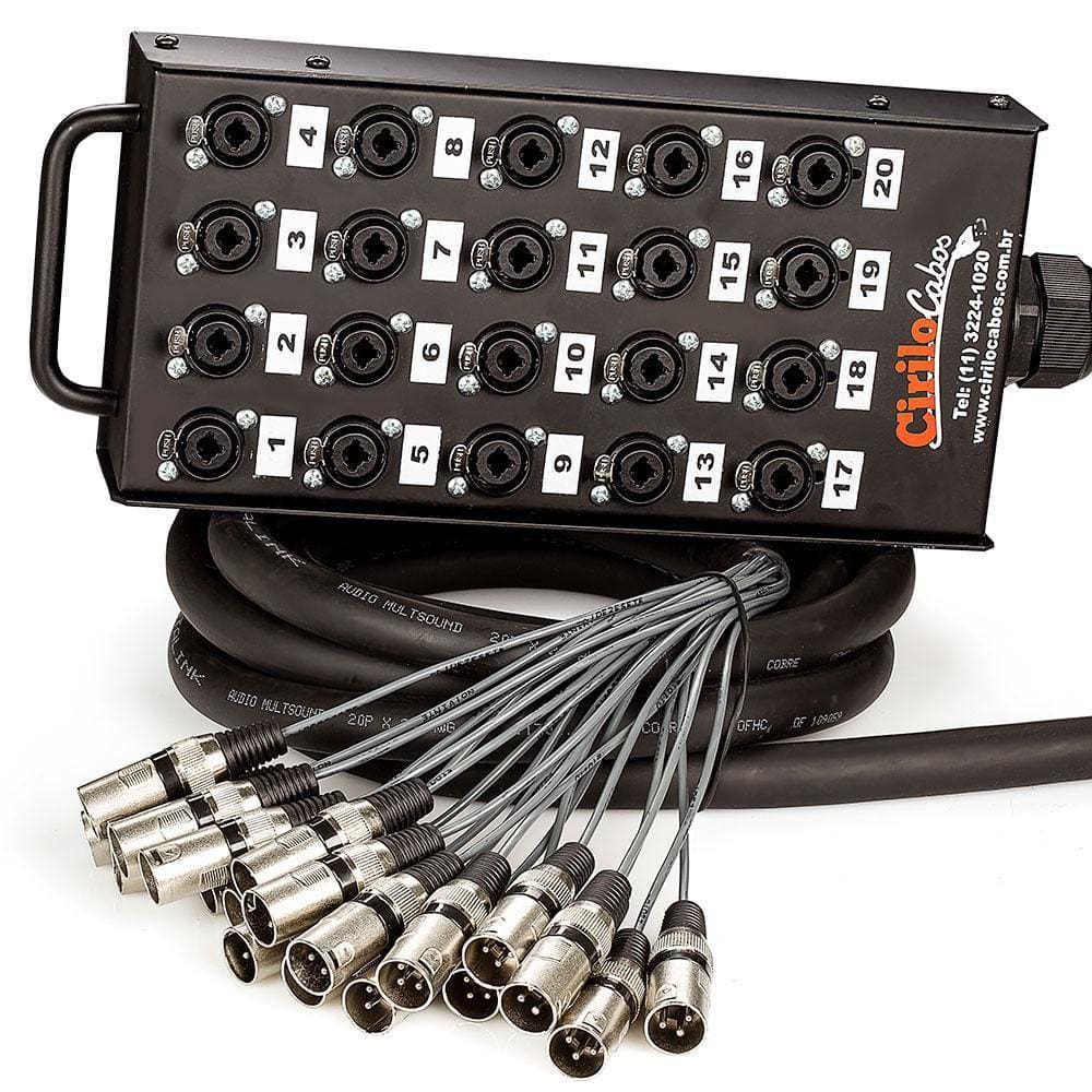 Medusa 20 Vias Com Conectores Combo - Cirilo Cabos 5 Metros