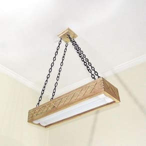 Luminária Lustre Pendente Rústico Madeira Led Lustre 40W