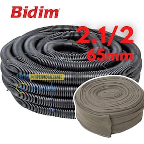 Kit 25M Tubo Dreno Corrugado + Camisa Geotextil 2.1/2 65Mm