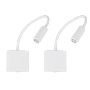 Arandela Leitura Led Articulada Branca 3W Cabeceira 2un