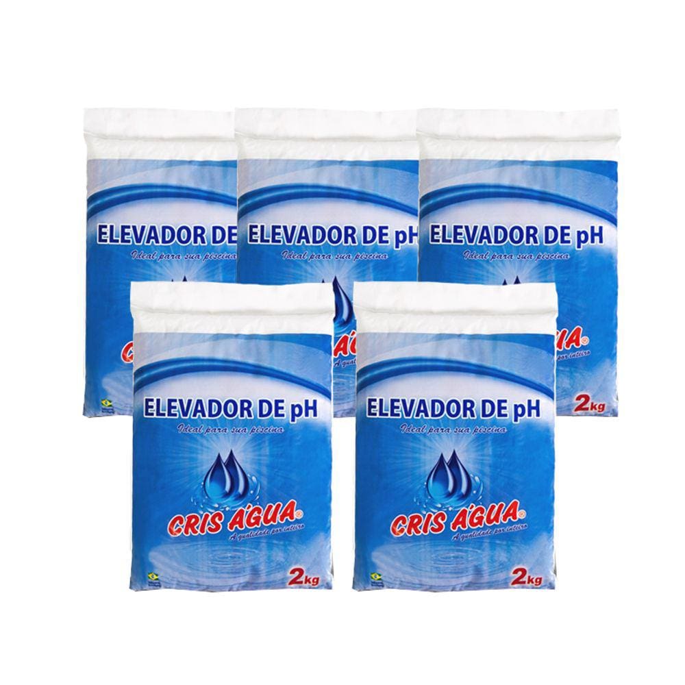 Kit 5 Sacos Barrilha Leve Elevador De Ph Solúvel 2kg Cada