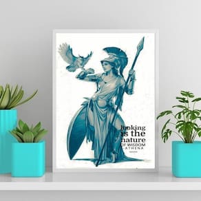 Quadro Deusa Grega Athena 45X34Cm - Vidro Branca