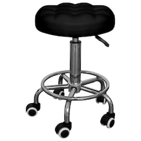 Mocho Bola Fit Com Rodas Altura Ajustável Preto Estek